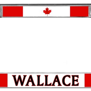 Canadian Flag Auto License Plate Frame Personalize Gifts Men Ladies Plate Holder Canada Fits Standard Size 6" x 12" USA Plates