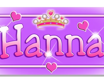 Bicycle License Plate Tiara Custom Name Plate Personalize Gifts Children Girls Teens Ladies Crown Princess Bike Plate 3" x 6" Size