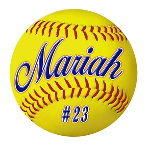 1 Custom Softball Magnet 5" Personalize Gifts Girls Boys Sports Any Name Number Teams Any Colors Add Logo