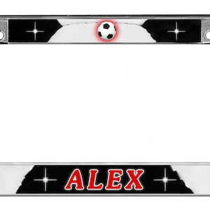 Soccer Auto License Plate Frame Personalize Gifts Any Name Teams Sports Men Ladies Auto Car Accessories