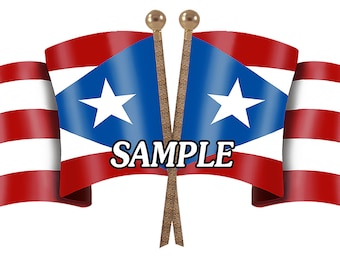 Puerto Rican Unity Flags Digital  Download Puerto Rico Latino Hispanic PNG High Quality Digital File