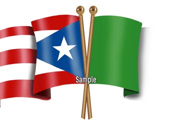 Irish Puerto Rico Unity Flags Digital Download Ireland Puerto Rican Latino PNG High Quality Digital File