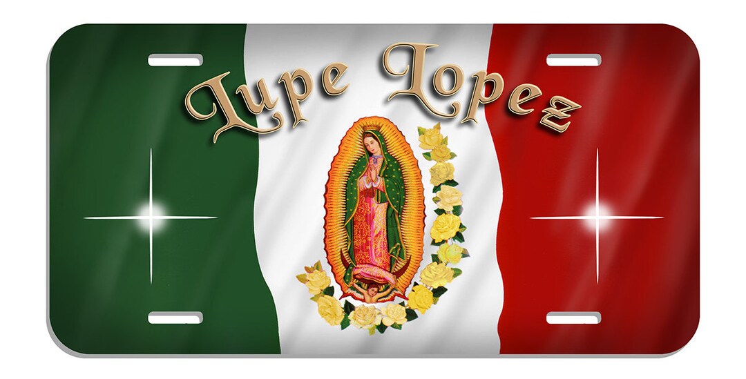 Mexico Our Lady of Guadalupe Auto License Plate Personalize Etsy