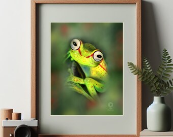 Tree Frog Digital Download PNG High Quality Digital File 2 Files 16" x 20" And 11" x 14" Large Files