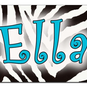 Zebra Jungle Design Tiara Bicycle License Metal Plate Gifts For Children Girls Ladies Personalize in Any Color Exotic 2.75 x 4.5 image 2