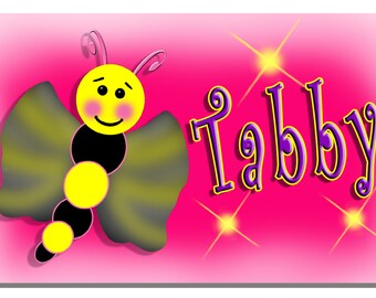 Bicycle Licence Plate Bumble Bee Design Metal Gifts For Girls Boys Children Custom Personalize Red Pink Purple Blue 2.75" x 4.5" Bee