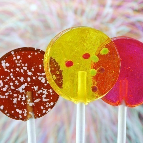 6 Celebration Time Lollipops - Root Beer Float, Bubble Gum and Birthday Cake Flavors