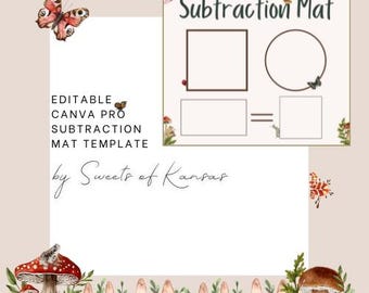 Subtraction Mat for Preschoolers | Cottage Core Design