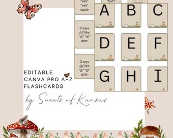 A-Z Flash Cards with Sounds | Cottage Core Design for Preschoolers