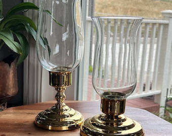 Vintage Copper Craft Candle Holders/Hirricane Lamps - 1980s