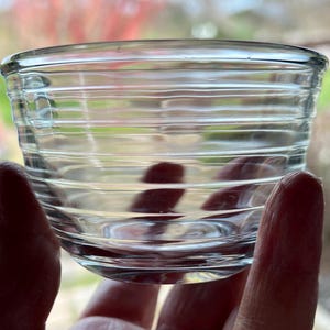 Vintage Set of Four Libbey “Hoops” Finger Bowls/Custard Ramekins - 1980s
