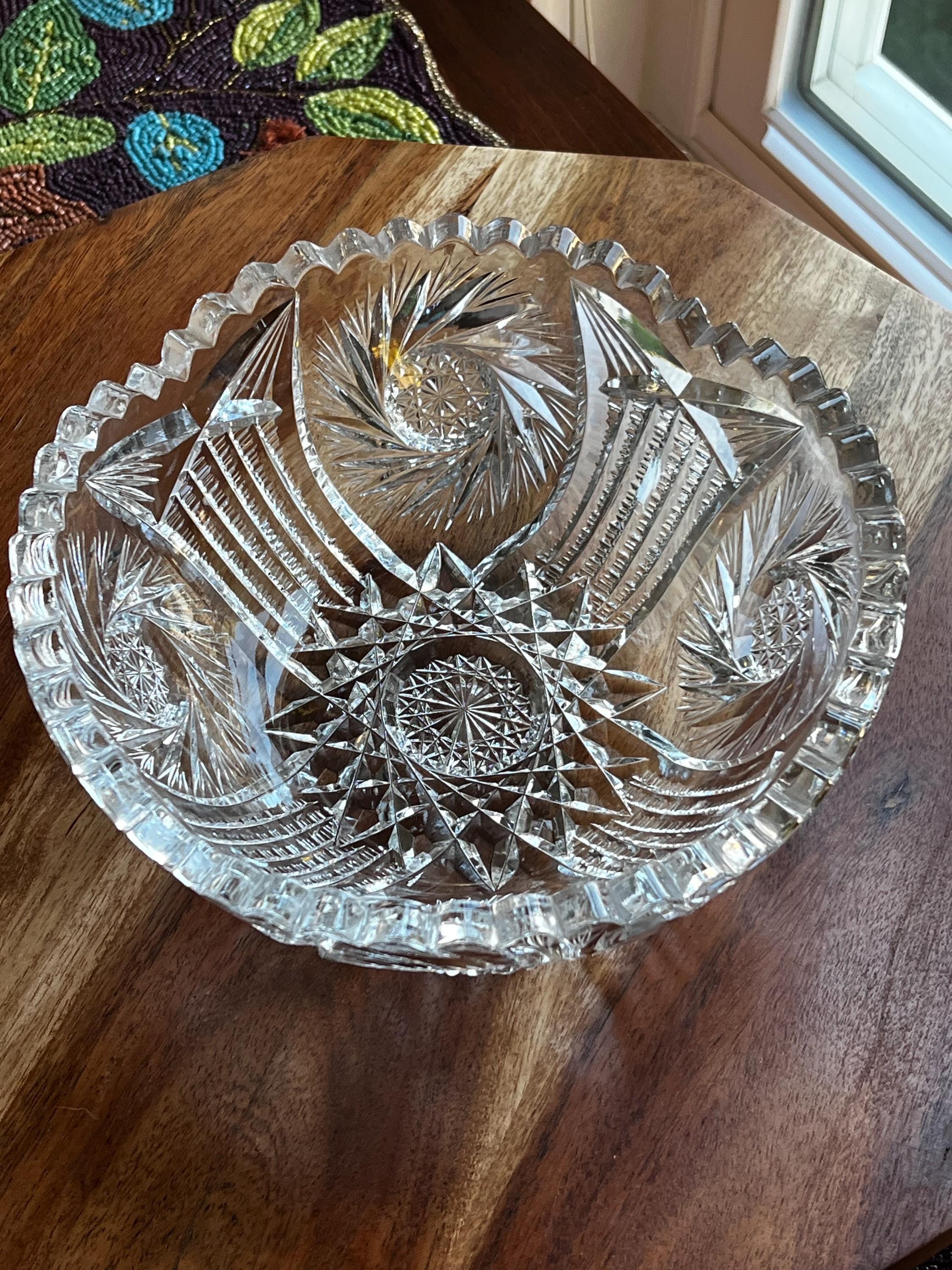 Antique Crystal Bowl - Etsy