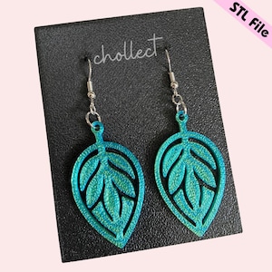 Leaf-Inspired Earrings STL File for 3D Printing – Unique Digital Download for Jewelry Makers, Dangle Earring STL File for 3D Print Model