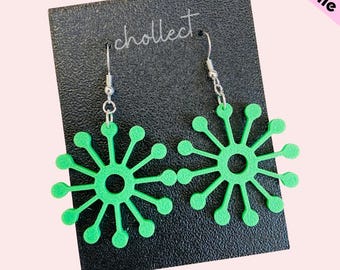Atomic Burst Earrings STL File: 3D Print Dangle Earring Design (Digital Download)