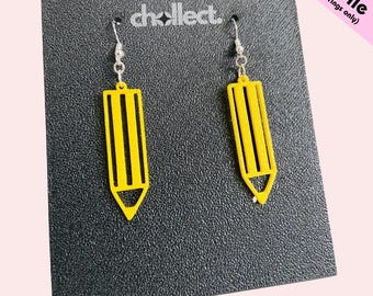 Pencil Earrings STL File: 3D Print Dangle Earring Design (Digital Download)