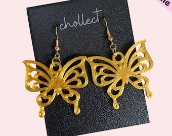 Elegant Butterfly Earrings STL File: 3D Print Dangle Earring Design (Digital Download)
