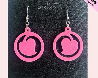 Peach Earrings STL File: 3D Print Dangle Earring Design (Digital Download)