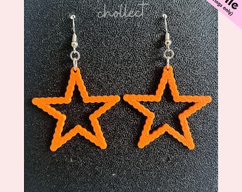 Bubble Star Earrings STL File: 3D Print Dangle Earring Design (Digital Download)