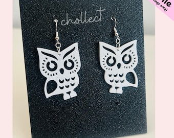 Owl Earrings STL File: 3D Print Dangle Earring Design (Digital Download)