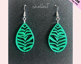 Leaf Pattern Earrings STL File: 3D Print Dangle Earring Design (Digital Download)