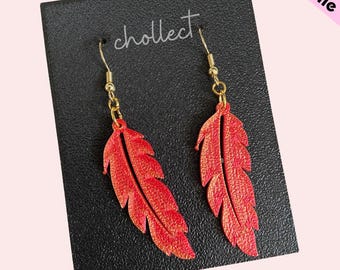 Feather Earrings STL File: 3D Print Dangle Earrings (Digital Download)