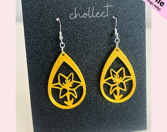 Intricate Floral Earrings STL File: 3D Print Dangle Earring Design (Digital Download)