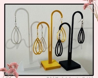 Mirror Teardrop Earrings STL File: 3D Print Dangle Earring Design (Digital Download)
