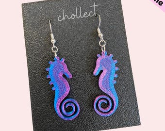 Seahorse Dangle Earrings STL File – 3D Print Model (Digital Download)