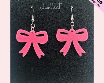 Bow Earrings STL File: 3D Print Dangle Earring Design (Digital Download)