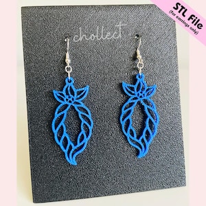 Braided Scarf Earrings STL File: 3D Print Dangle Earring Design (Digital Download)