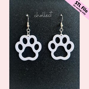 Tassavtrycksörhängen (STL-fil): 3D-utskriftsmodell (digital nedladdning) bild 4