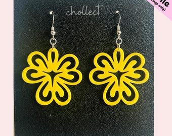 Bloom Charm Earrings STL File: 3D Printing Floral Dangle Earring Design (Digital Download)