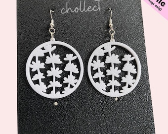 Wildflower Earrings STL File: 3D Print Dangle Earring Design (Digital Download)