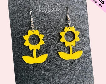 Whimsical Flower Earrings STL File: 3D Print Dangle Earring Design (Digital Download)