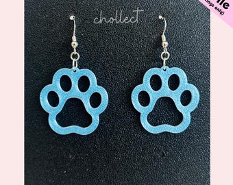 Paw Print Dangle Earrings STL File: 3D Print Model (Digital Download)