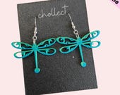 Dragonfly Dangle Earrings STL File: 3D Print Model (Digital Download)