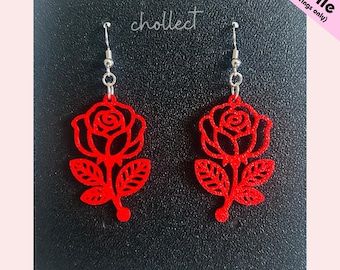 Elegante Rose Ohrringe STL Datei: Valentinstag 3D Print Ohrring Design (Digitaler Download)