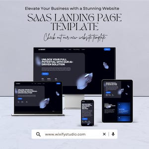 Plantilla de página de destino SaaS de Wix Studio / Sitio web para startups, herramientas de IA y servicios tecnológicos / Sin código