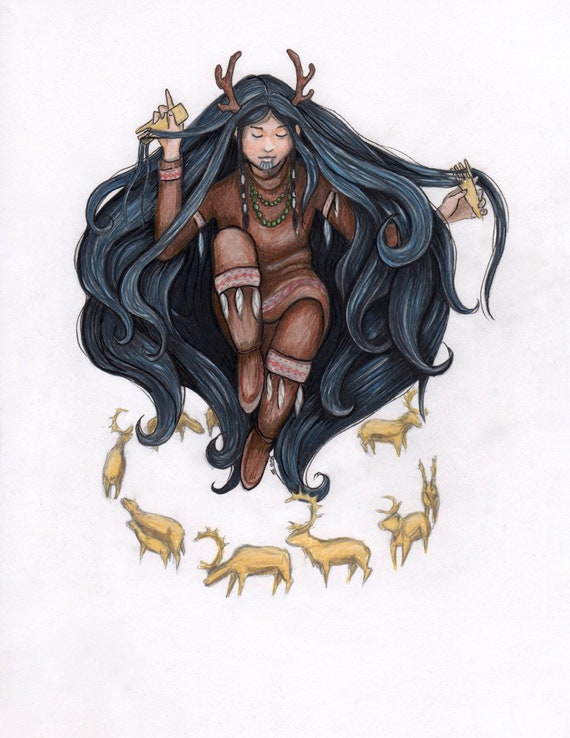 Caribou Migration Diety Alaska Native Inupiaq Drawing - Etsy Canada