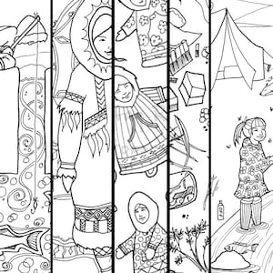 All 10 of my Inupiaq coloring pages - Alaska Native hand drawn cultural coloring pages