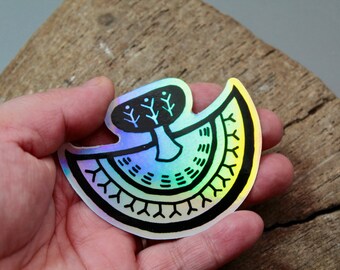 Inupiaq Ulu - holographic Alaska Native Inupiaq Art Sticker