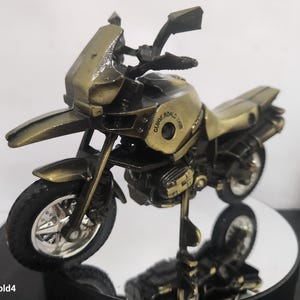 Rare Metal Motorcycle Model - Handmade Desk Decor and Gift