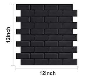 Black Brick Peel and Stick Wallpaper: Modern Kitchen Wall Art