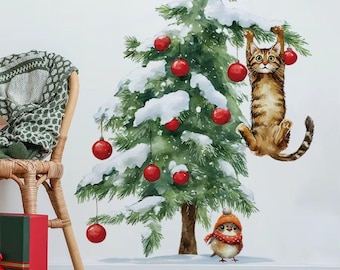 Christmas Tree Wall Sticker, Christmas Decoration, Nursery Baby Room Home Decor