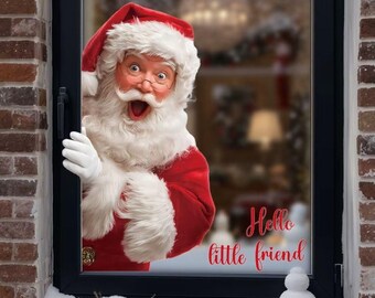 Santa Claus Window Sticker, Christmas Decoration, Nursery Baby Room Glass Decoration