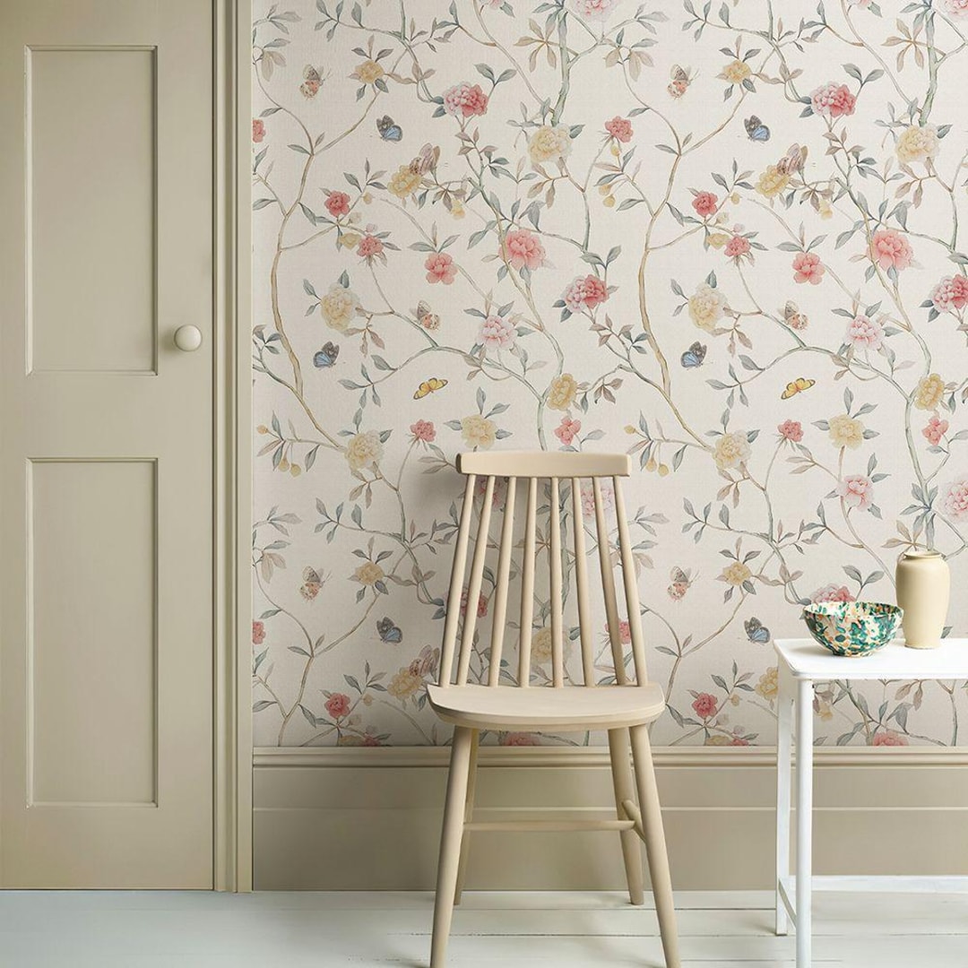 Pink Floral Peel and Stick Wallpaper: Removable Home Decor - Etsy