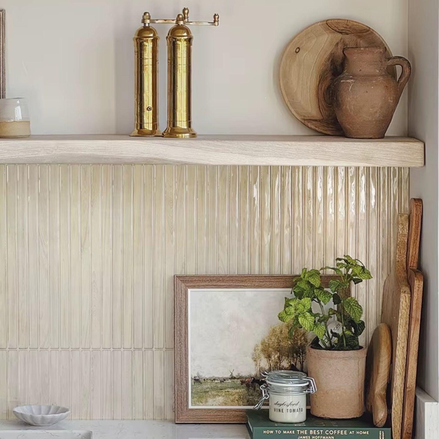 Sticker Carrelage Échantillon Jaune Moutarde Et Blanc - Lot De 12