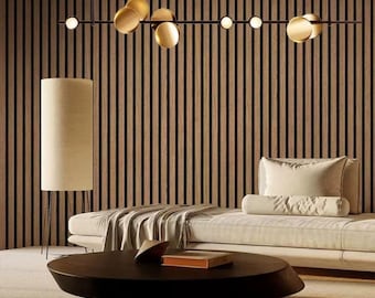 Wood Stripe Peel and Stick Wallpaper: Rustic Modern Wall Art