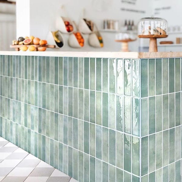 Green 3D Peel and Stick Wallpaper: Waterproof Wall Tiles