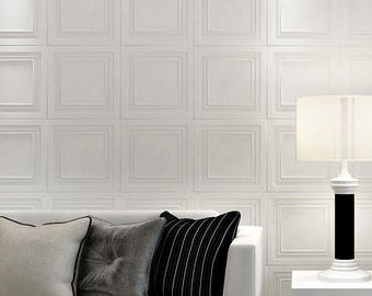 White 3D Concrete Texture Wallpaper: Self-Adhesive Peel and Stick Wall Decor